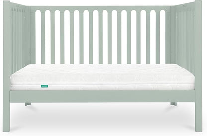 Newton Baby Galileo Standard Crib, Solid Beech Wood in Sage Color, 3-in-1 Convertible Crib with Toddler Bed Conversion Kit, Baby-Safe Finish