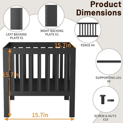 TBMLC 16-Inch Square Steel Grating Fire Pit in Black - Portable and Durable,Perfect for Backyard, Camping, and Bonfire Gathering Outdoor