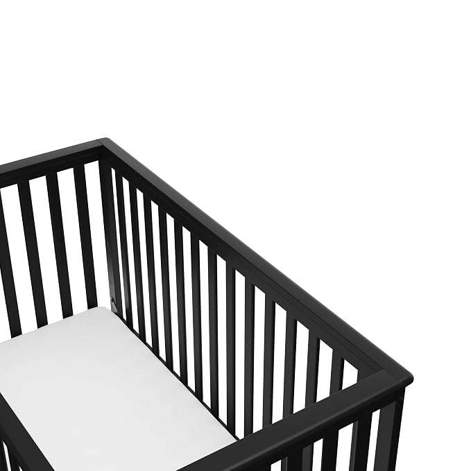 Storkcraft Hillcrest 4-in-1 Convertible Crib (Black) - Converts to Daybed, Toddler Bed, and Full-Size Bed, Fits Standard Full-Size Crib Mattress, Adjustable Mattress Support Base