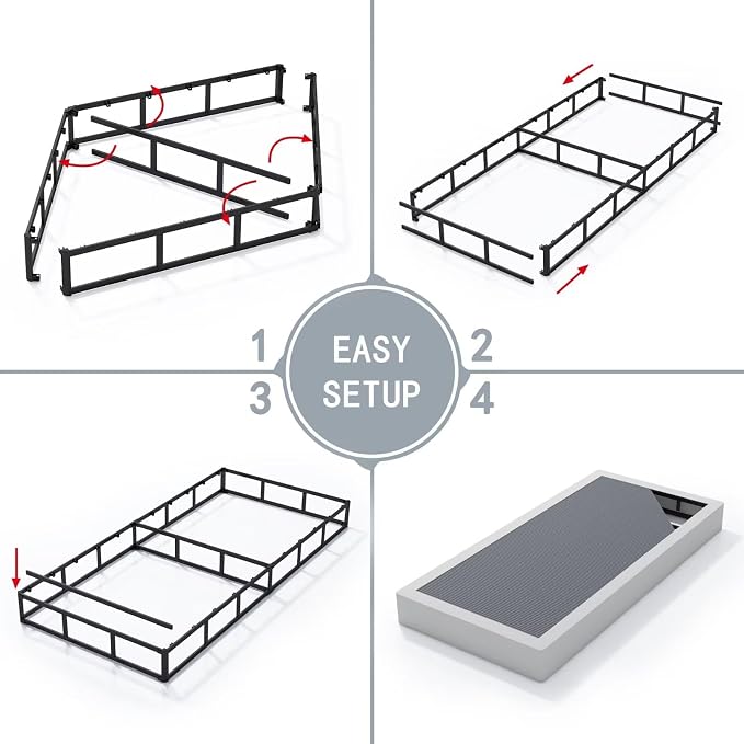 ALDRICH 7 Inch Heavy Duty Metal Box Spring Mattress Foundation 1500lbs Max Weight Capacity/Non-Slip/No Noise/Easy Assembly/Easy Clean Cover,Twin XL