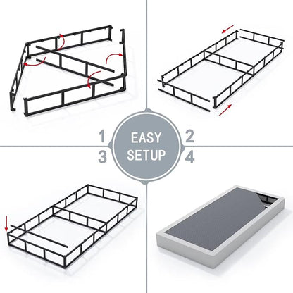 ALDRICH 7 Inch Heavy Duty Metal Box Spring Mattress Foundation 1500lbs Max Weight Capacity/Non-Slip/No Noise/Easy Assembly/Easy Clean Cover,Twin XL