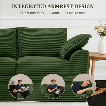 Upgrade Boneless Couch with Storage, Extra Deep&High Seat Modular Sectional Sofa 2 Seater Loveseat Sofa with Ottoman, Tool-Free Assembly Sectional Couches for Living Room Bedroom Apartment