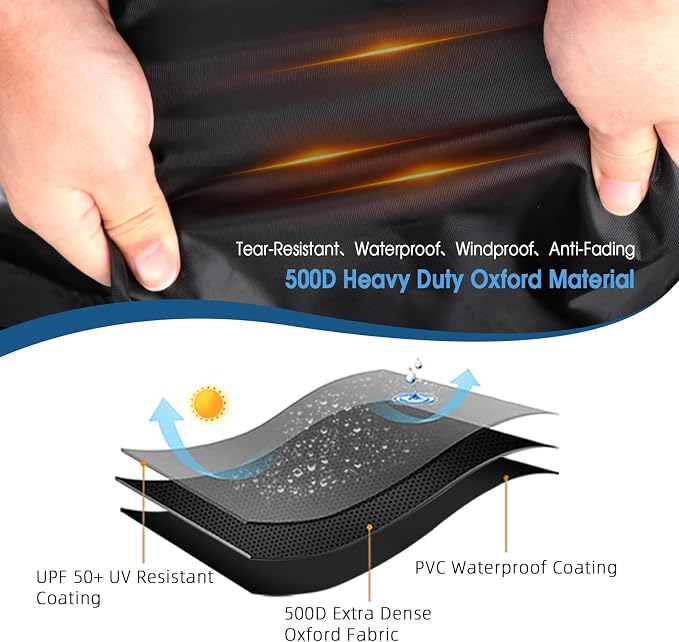 Fire Pit Cover Rectangular 40 Inch, Outdoor Fire Table Cover Rectangle, Waterproof Heavy Duty Cover for Fireplace/Gas Firepit Table/Patio Propane Firepit-40 x 23 x 24 Inch