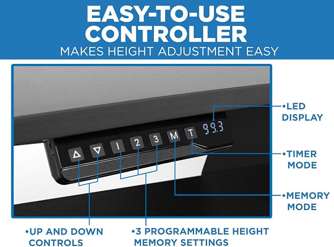 Mount-It! Electric Height Adjustable Standing Desk with Wheels | Professional Mobile Workstation for Office & Commercial Use | Heavy-Duty Rolling Sit Stand Desk