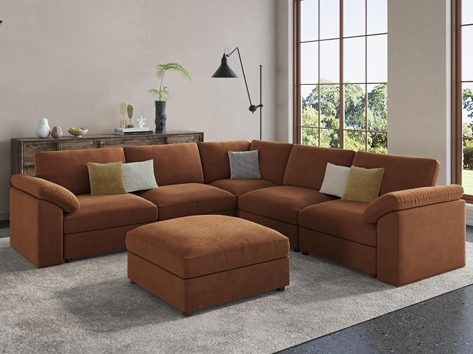EASE MOOSE Sectional Modular Sofa,Luxury Comfty Deep Seat Couch for Living Room,Solid Wood Frame Sofa,Removable and Washable
