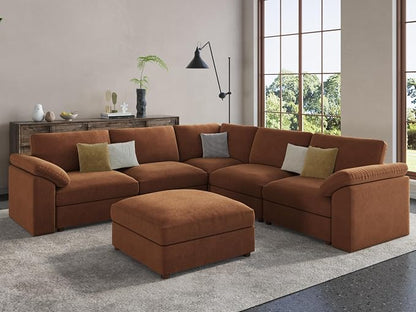 EASE MOOSE Sectional Modular Sofa,Luxury Comfty Deep Seat Couch for Living Room,Solid Wood Frame Sofa,Removable and Washable