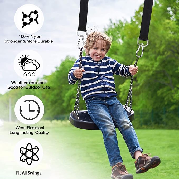 Tree Swing Hanging Straps Kit (Set of 2) - 3FT/8FT/10FT/20FT/30FT Heavy Duty Tree Swing Straps Holds 5000 lbs, Easy & Fast Installation for All Types of Swings and Hammocks(30 FT)