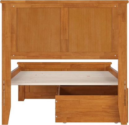 AFI, Madison Twin XL Platform Bed with Matching Footboard & Storage Drawers, Light Toffee