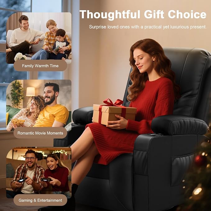 YONISEE Living Room Furniture Set, Loveseat Recliner 2 Seater and 360° Swivel Recliner Chair with Massage, Luxury Reclining Sofa 2PC Set for Living Room (2+1)