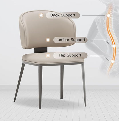 Dining Chairs Modern High Backrest Comfortable, Fashion Upholstered Kitchen Chair Armless Dinner Chair with Metal Legs for All Rooms (Light Grey, Set of 6)