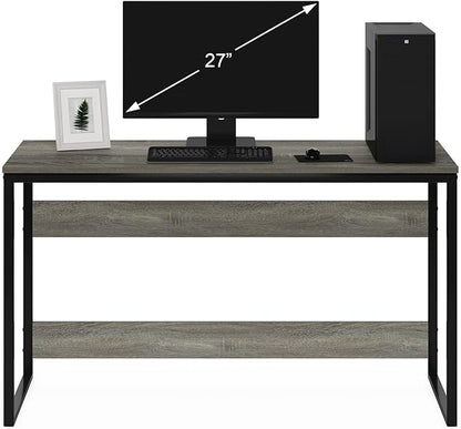 Furinno Moretti Computer Desk, Gaming Desk with Metal Frame, Office Desk, 52" Width, for Home Office, Gaming, Study, Grey Oak