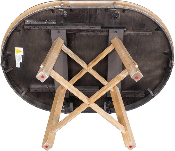 LUMISOL 42"-58" Extendable Round Dining Table for 4-8, Farmhouse Oval Kitchen Table with Removable Leaf, Solid Wood Dinner Tables for Kitchen, Dining Room, Small Space, Natural