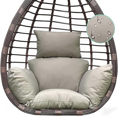 Hanging Basket Seat Cushion Egg Chair Cushion Waterproof Hanging Chair Cushion with Headrest Light Grey