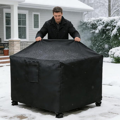 Chinchilla Heavy Duty 28 Inch Square Fire Pit Cover - 100% Waterproof & Weatherproof, Durable All-Season Protection for 26/27/28 Inch Propane Fire Pits and Tables