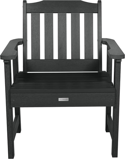 Highwood AD-KITCHGL2-BKE 2 Lehigh Garden Chairs with 1 Square Side Table 3-Piece Set, Black