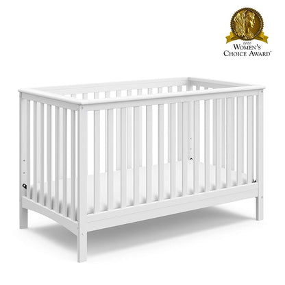 STORKCRAFT Hillcrest 4-in-1 Convertible Crib (White) - Converts to Daybed, Toddler Bed, and Full-Size Bed, Fits Standard Full-Size Crib Mattress, Adjustable Mattress Support Base