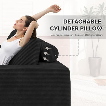 Boneless Couches for Living Room,Cloud Sectional Couch with L-Shape Chaise,Modern Modular Sofa with Deep Seat Upholstered Comfy Couches for Bedroom,No Assembly Required,1PCS