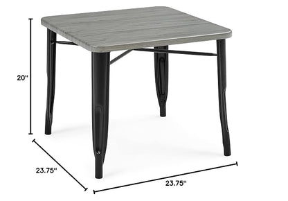 Delta Children Bistro Kids Play Table - Ideal for Arts & Crafts, Snack Time, Homeschooling, Homework & More, Black Metal/Grey Barnboard