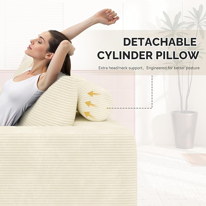 Boneless Couches for Living Room,Cloud Sectional Couch with L-Shape Chaise,Modern Modular Sofa with Deep Seat Upholstered Comfy Couches for Bedroom,No Assembly Required,1PCS