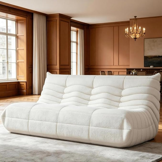 WHGBJA Bean Bag Chair for Adults with Memory Foam Couch, 3 Seater Bean Bag Sofa for Bedroom, Living Room, Reading, Gaming Floor Sofa Couch, Boneless, Comfy