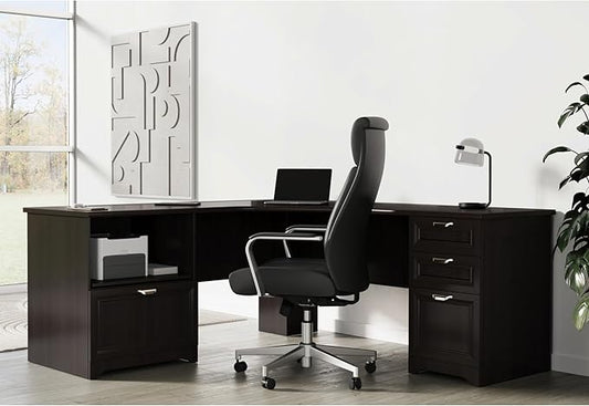 Realspace® Magellan Performance 71"W L-Shape Corner Desk, Espresso