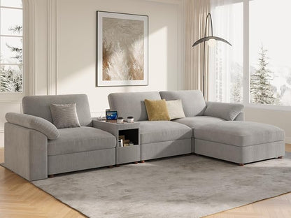 EASE MOOSE Oversized L Shape Sectional Modular Sofa, Extra Large Deep Seat Couch Modular Removable Washable Sectional Couch