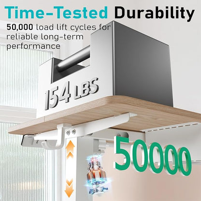 35" Electric Standing Desk Adjustable Height, Small Sit Stand Desk for Home Office & Computer Workstation, Compact Work Desk with Cable Management (Light Walnut)