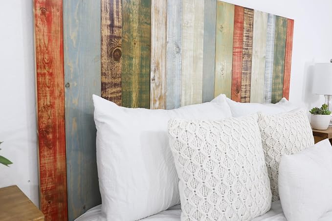 Barn Walls Retro Mix Headboard Queen Size, Hanger Style, Handcrafted. Mounts on Wall. Easy Installation