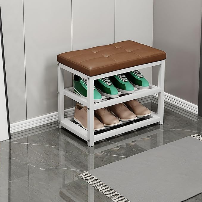 Wooden Shoe Storage Bench Modern Changing Stool SpaceSaving Design for Hallway & Living Room Stylish Coat Rack Organizer Multifunctional Furniture