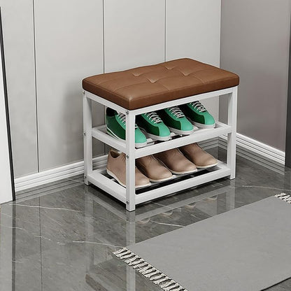 Wooden Shoe Storage Bench Modern Changing Stool SpaceSaving Design for Hallway & Living Room Stylish Coat Rack Organizer Multifunctional Furniture