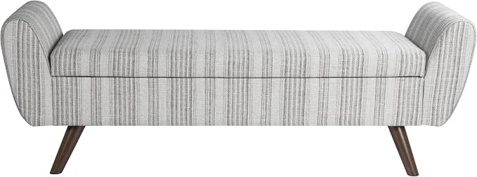 HomePop 60" Modern Storage Bench - Gray Striped Pattern