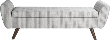 HomePop 60" Modern Storage Bench - Gray Striped Pattern