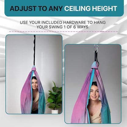 Indoor Sensory Swing for Kids or Outdoor – Holds 300lbs, Double-Layer, & 360° Swivel, Calming Compression Therapy Swing Hammock for Kids & Adults with All Hardware – Sensory-Motor Toys & Gifts