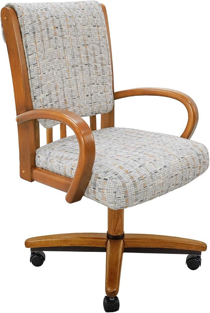 Chromcraft Set of 1 Chairs, Chair with Soft Double Wheels for Kitchen Room