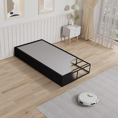 Tyndall 10 Inch Twin Box Spring, Heavy Duty Metal Box Spring for Twin Size Bed Mattress Foundation with Fabric Cover, Noise-Free, Non Slip, Easy Assembly