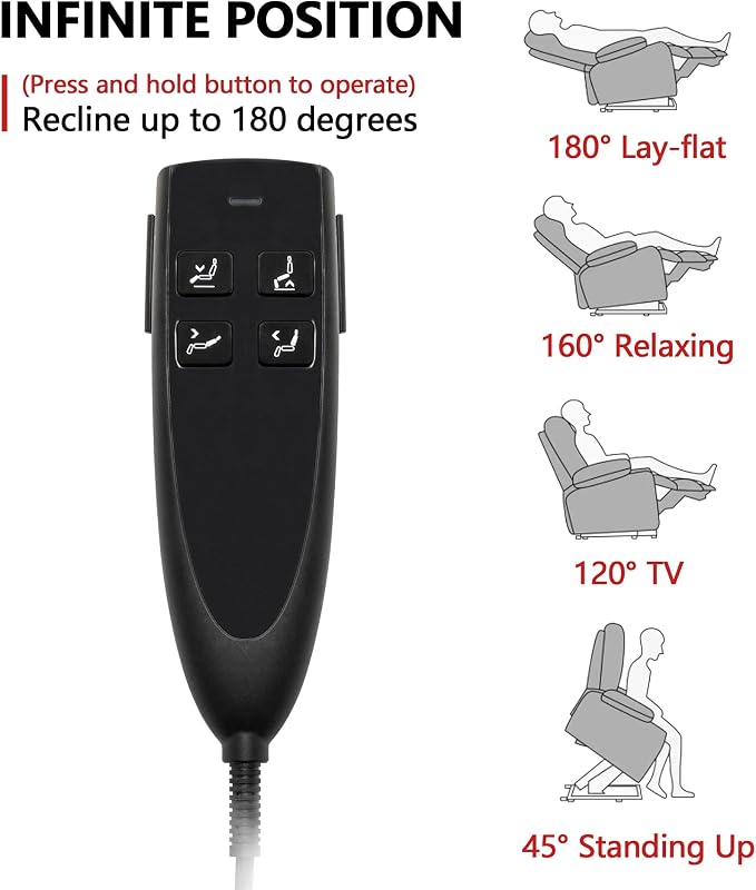 FUNECORP Large Power Lift Recliner Chair Sofa with Massage and Heat for Big and Tall Elderly,Infinite Positions,Dual Motor,Cup Holders,Extended Footrest,Velvet Home Theater Seat