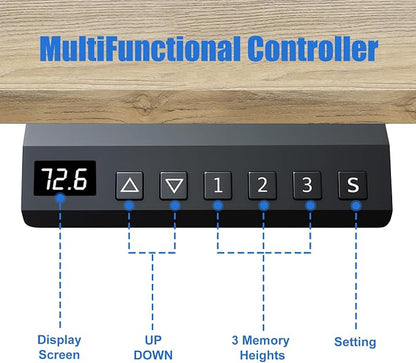 Whole Piece Standing Desk with Wheels Adjustable Height - Mobile Stand up Desk with Lockable Casters, Portable Sit Stand Desk Electric for Home & Office Workstation