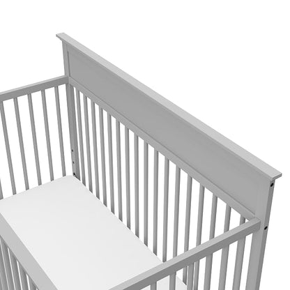 Storkcraft Carmel 5-in-1 Convertible Crib - GREENGUARD Gold Certified, Converts to Toddler Bed & Full-Size Bed, Fits Standard Full-Size Crib Mattress, 4 Adjustable Mattress Heights (Pebble Gray)