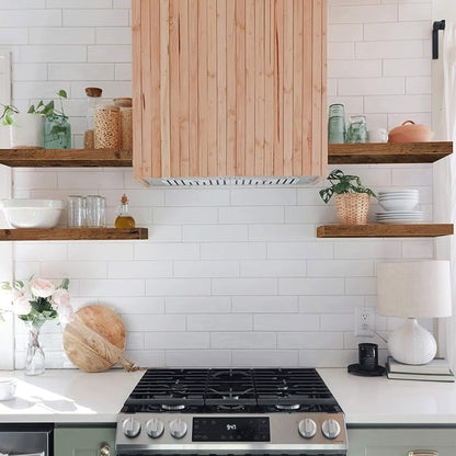 QEEIG Floating Shelves for Wall Bathroom Shelf Bedroom Kitchen Living Room Farmhouse Small Book Shelf 16 inch Set of 4, Brown (015-BN4)