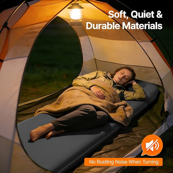 OGERY Self-Inflating Sleeping Pad with Built-in Foot Pump, 3" Memory Camping Mattress Pad, Quiet & 9.5 R-Value Insulated Sleeping Mat Camping Essential Gear for Car Tent Camping