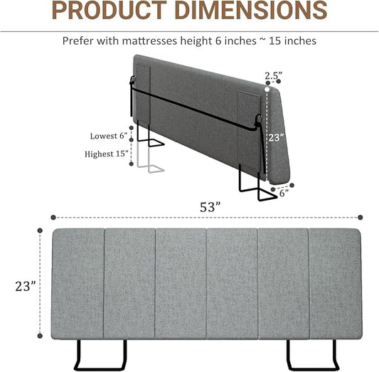 Full Size Headboard Only-No Assembly, Upholstered Headboard Full Size Linen Fabric Modern Style Headboards Extra-Thick, Dark Gray