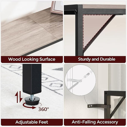 MAHANCRIS Console Table, Narrow Sofa Table, 43.7” Entrance Table with Power Station, Behind Couch Table, Simple Style, for Living Room, Hallway, Entryway, Foyer, Greige and Black CTHG112E01