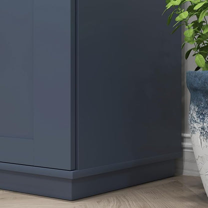 HOMCOM 72" Kitchen Pantry Cabinet, Freestanding Tall Storage Cabinet with 4 Doors, Drawer and 3 Adjustable Shelves for Dining Room, Navy Blue