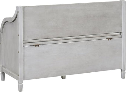 Knocbel Rustic Entry Storage Bench with Hidden Compartments and Removable Cushion, Wooden Entryway Hallway Foyer Shoe Bench Bedroom End of Bed Bench, 250lbs Weight Capacity (Gray Wash)