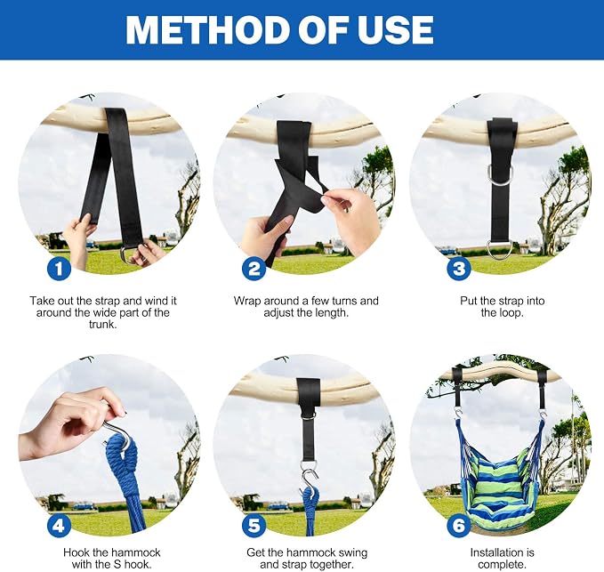 KPX Ourdoor Hanging Hammock Chair – Comfortable Tree Swing Chair Large Size 110X130cm（Without Pillows） - 330 Lbs Weight Capacity (Blue/Green)
