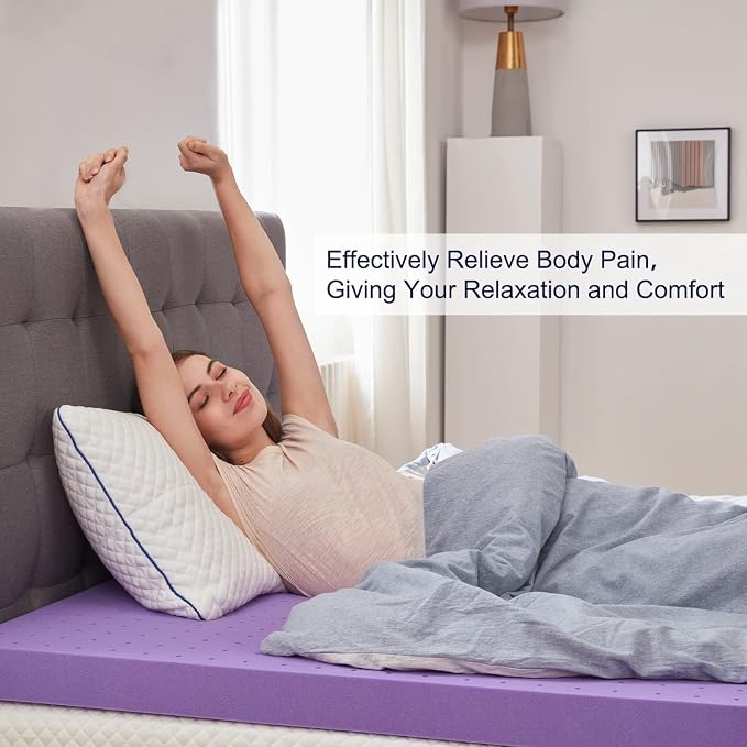 SINWEEK Gel Memory Foam Mattress Topper Twin XL, 1.5 in Twin Extra Long Mattress Pad for College Dorm Single Bed, Ventilated Soft Bed Topper, CertiPUR-US Certified, Twin XL Size