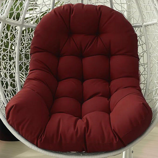 Egg Chair Cushion Replacement Outdoor Hanging Chair Cushion for Patio Furiture Hammock Swing Cushion 47x35x6 Inches (WineRed)