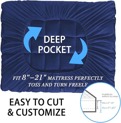 CYMULA Mattress Topper Twin Size - Soft Cooling Mattress Pad for College Dorm Room Essentials - Extra Thick Twin Protector Cover for Back Pain, Single Bed Topper Pillow Top with 8''-21'' Deep Pocket