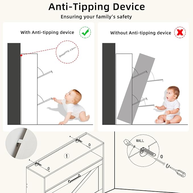 RWYHG Shoe Cabinet Storage for Entryway with 2 Flip Drawers Open Storage Layer Rack Narrow Organizer Slim Hidden Wood Shoe Cabinet Furniture White