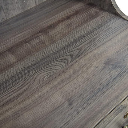 Dir Reception Desk, Receptionist Area Counter for Lobby, Salon, Office Spas with Lights Valencia, Rustic